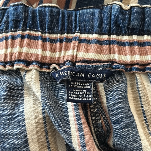 Size 16 wide leg capri style denim striped pant - Picture 5 of 6